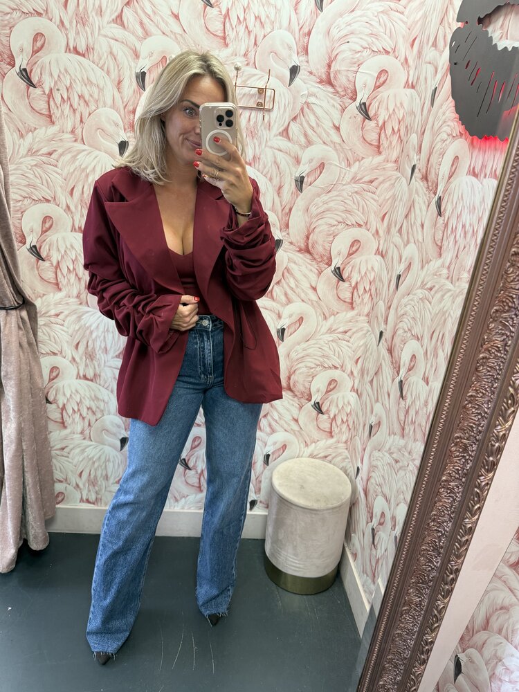 DAMES BLAZER SMOK BORDEAUX