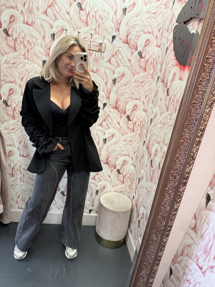 DAMES BLAZER SMOK ZWART