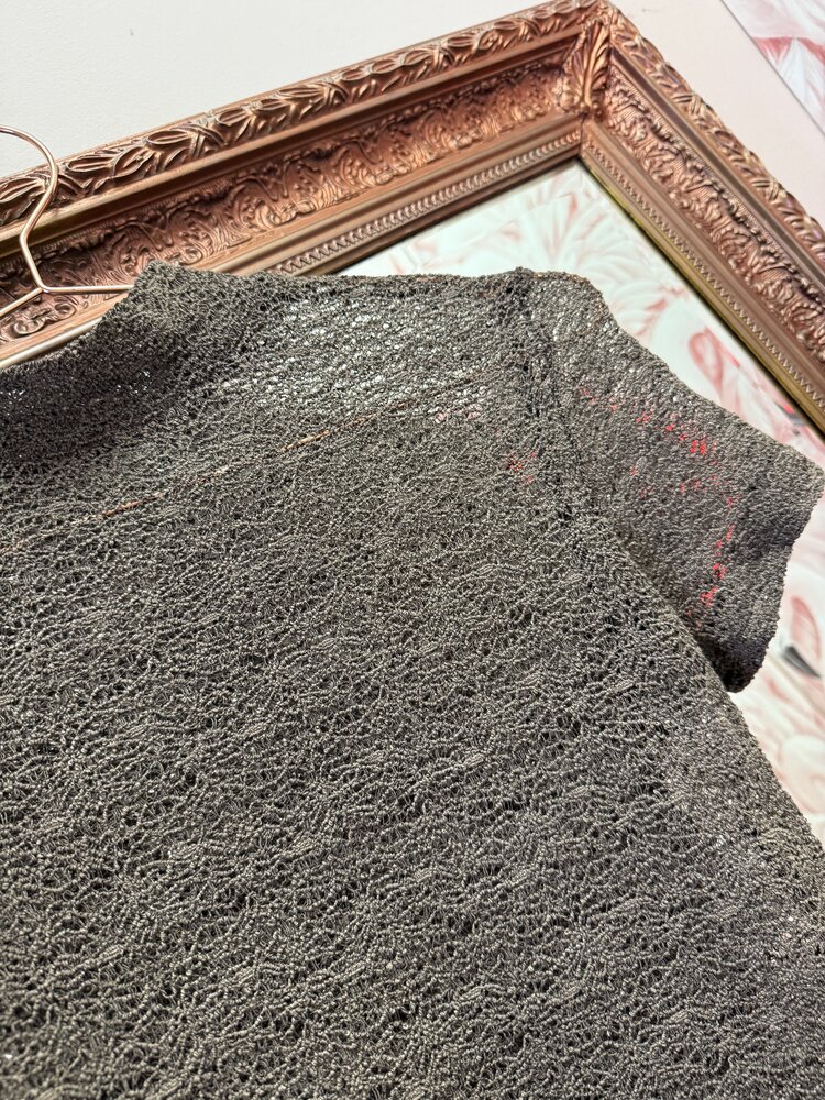 DAMES KANTEN TOP BRUIN