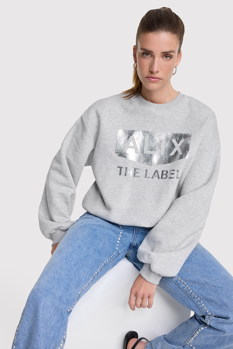 ALIX FOIL LOGO SWEATER