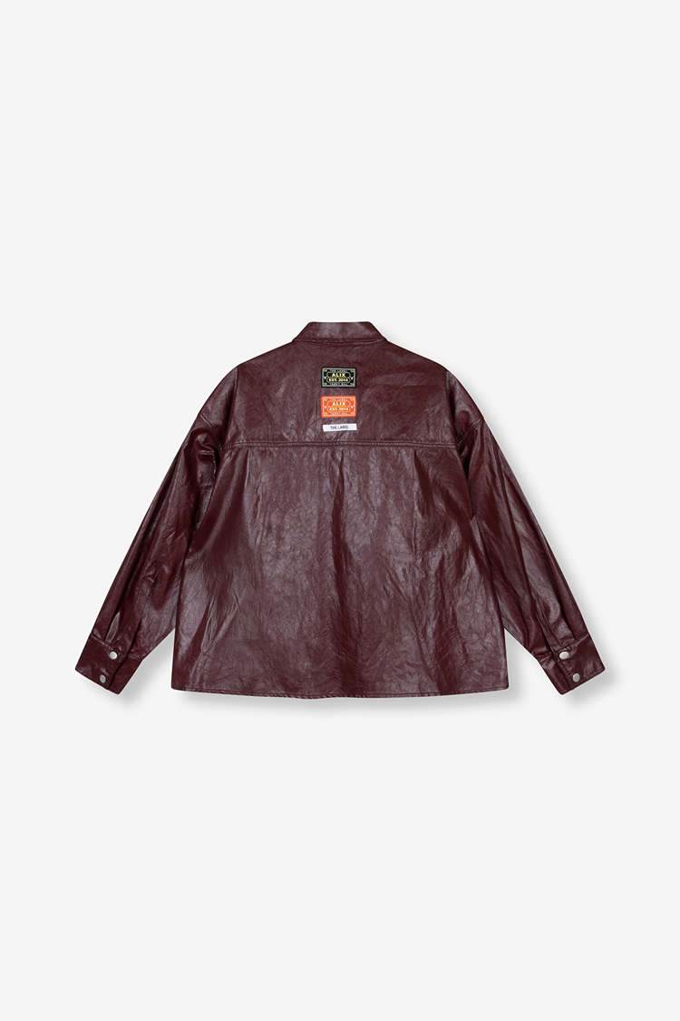 ALIX FAUX LEATHER BLOUSE