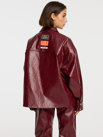 ALIX THE LABEL ALIX FAUX LEATHER BLOUSE