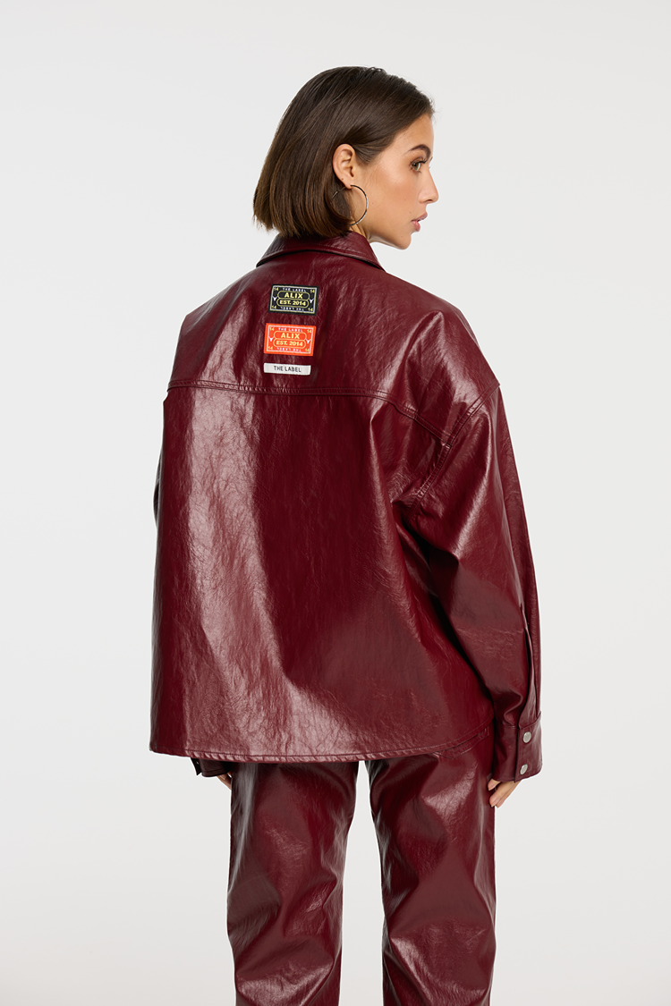 ALIX FAUX LEATHER BLOUSE