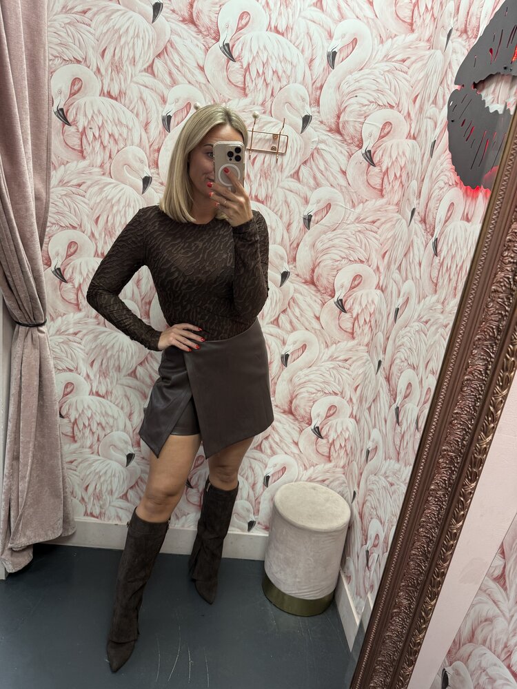 DAMES SKORT PU BRUIN