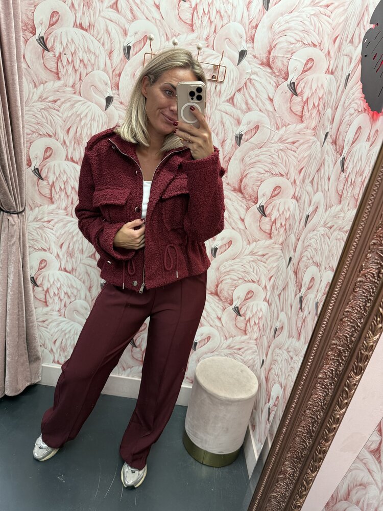 DAMES PANTALON BORDEAUX BAND