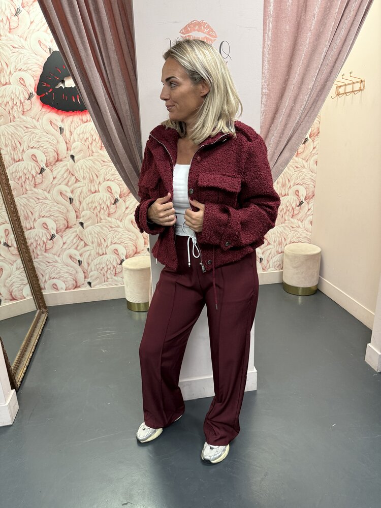 DAMES PANTALON BORDEAUX BAND