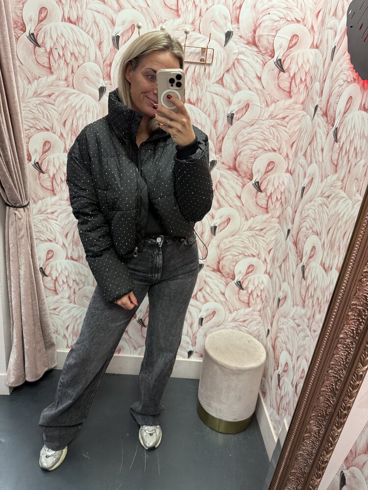 DAMES JAS ZWART/STRASS