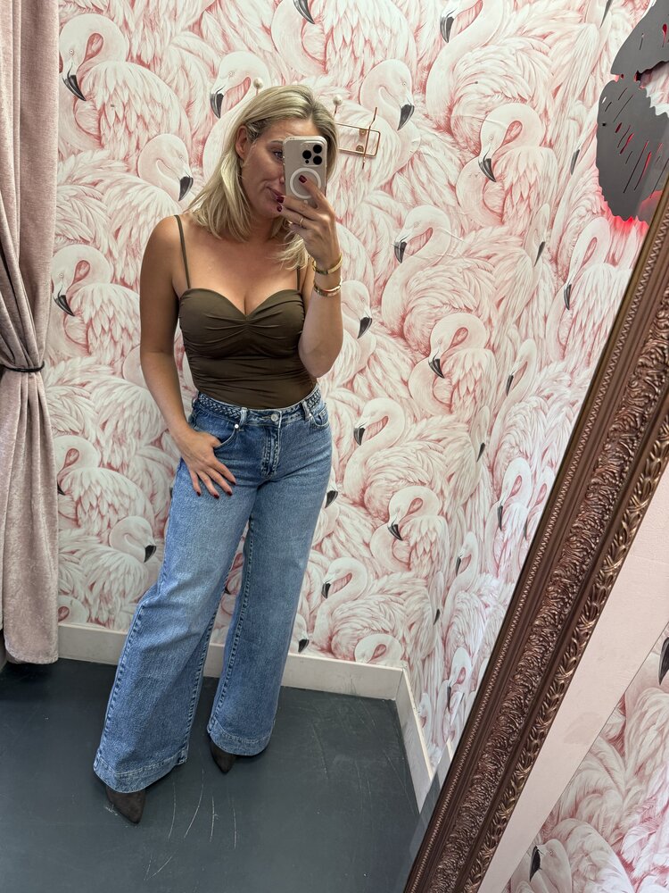 DAMES JEANS WIDE LEG VLECHT