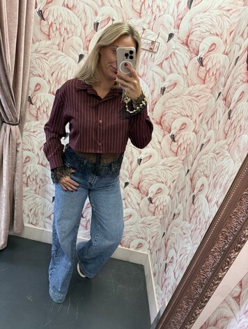 DAMES BLOUSE STREEP/KANT