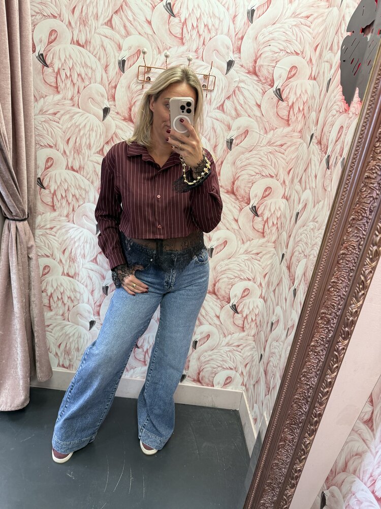 DAMES BLOUSE STREEP/KANT