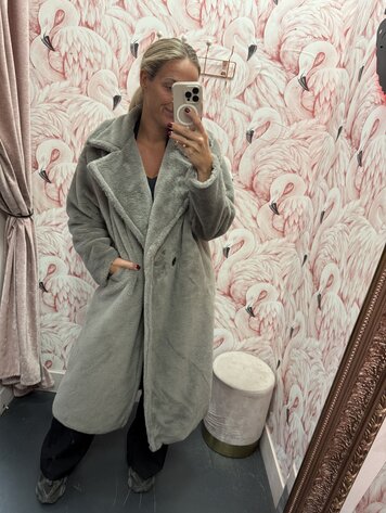 DAMES JAS FAUX FUR GRIJS