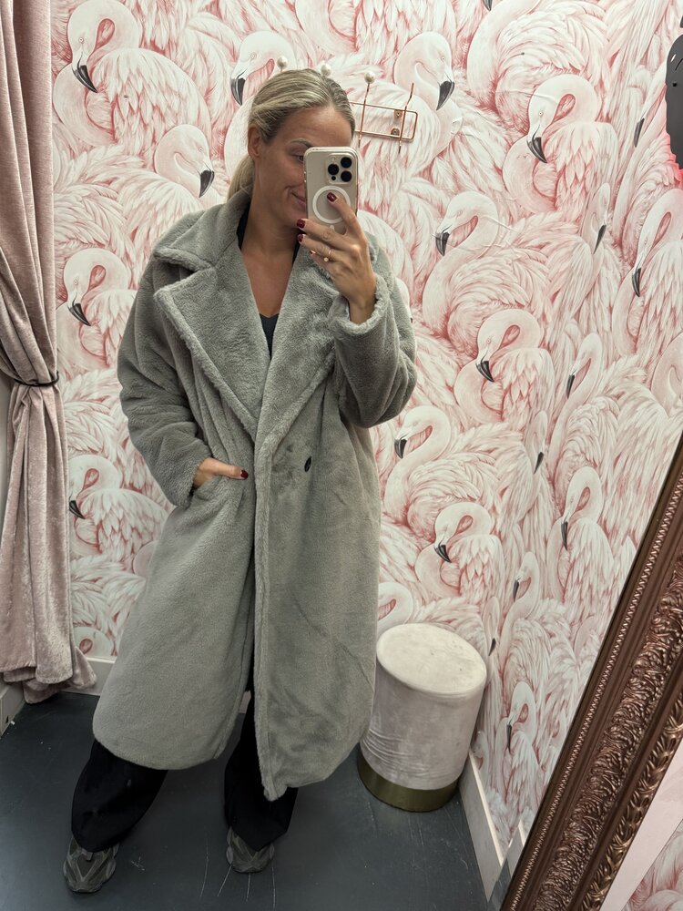 DAMES JAS FAUX FUR GRIJS