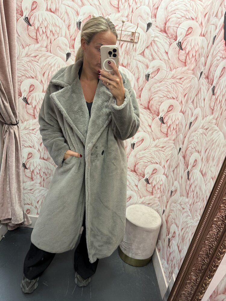 DAMES JAS FAUX FUR GRIJS