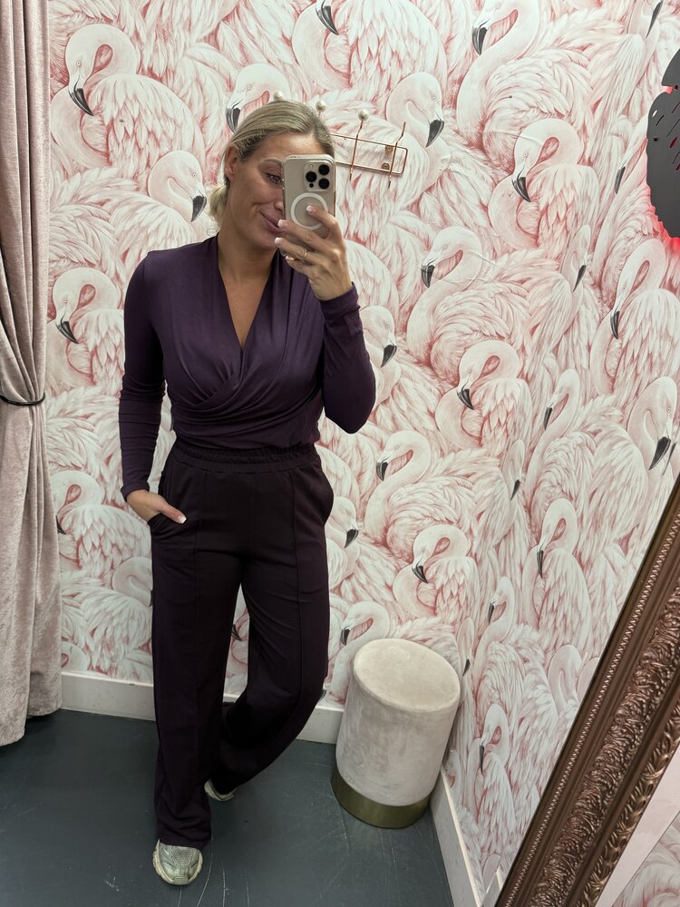 DAMES OVERSLAG TOP BURGUNDY