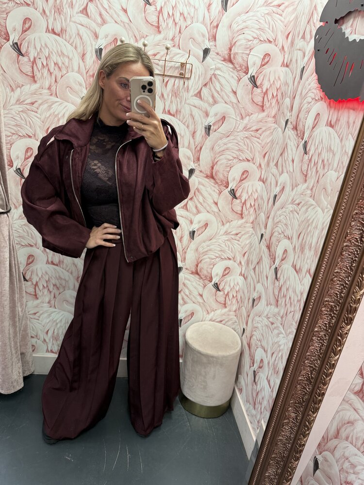 DAMES PANTALON PLOOI BORDEAUX