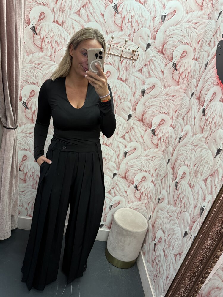 DAMES PANTALON PLOOI ZWART