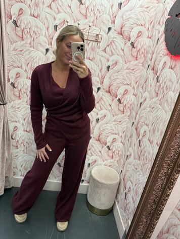 DAMES SET GEBREID OVERSLAG