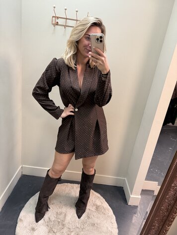 PLAYSUIT DIAMONDS BRUIN