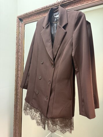 DAMES BLAZERJURK KANT BRUIN