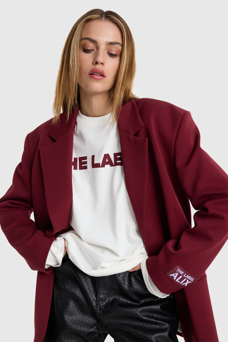 ALIX THE LABEL ALIX WOVEN OVERSIZED BLAZER