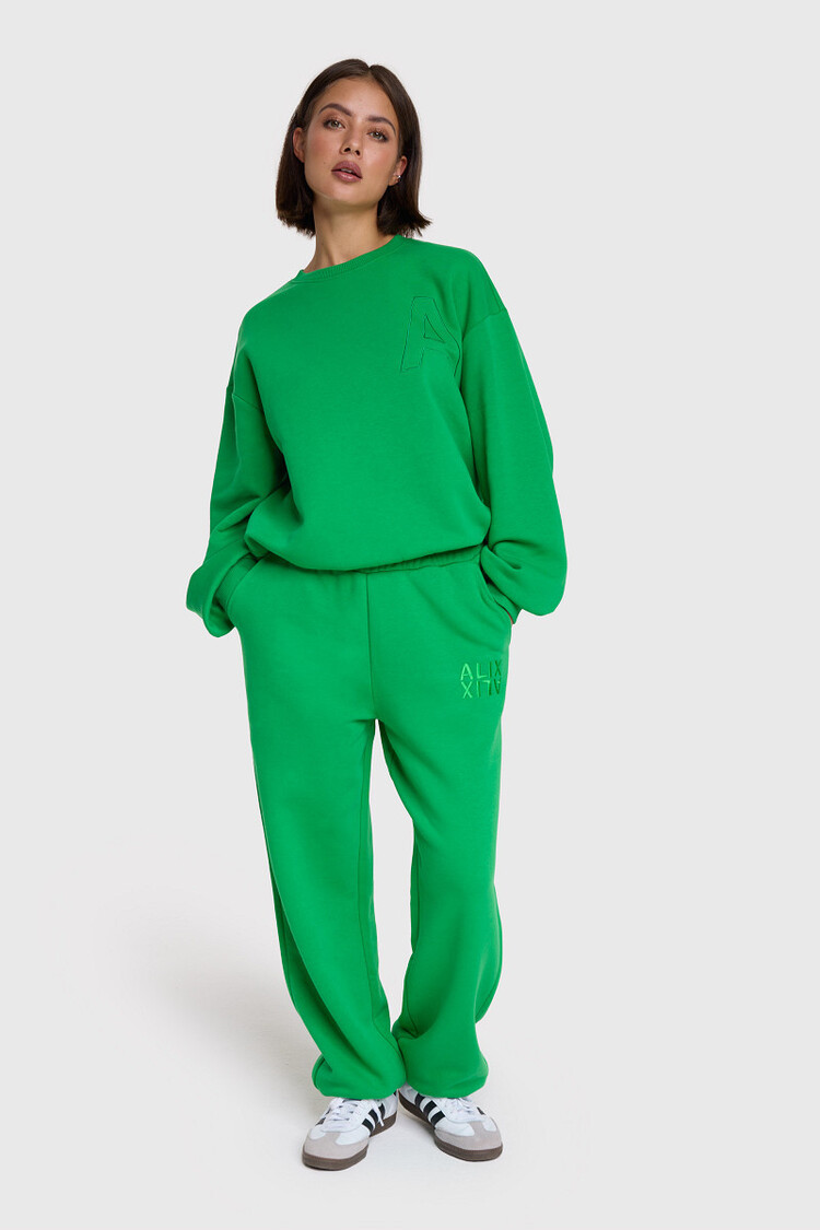 ALIX THE LABEL ALIX KNITTED SWEAT PANTS GREEN