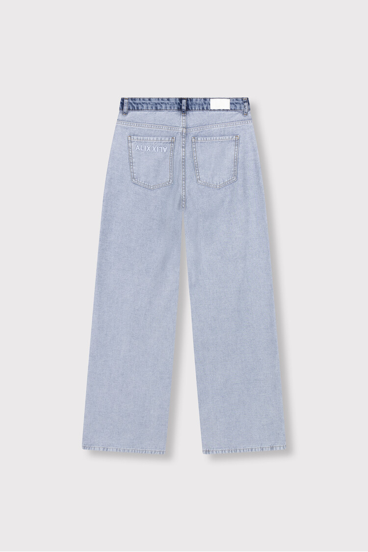 ALIX WOVEN MIX DENIM PANTS