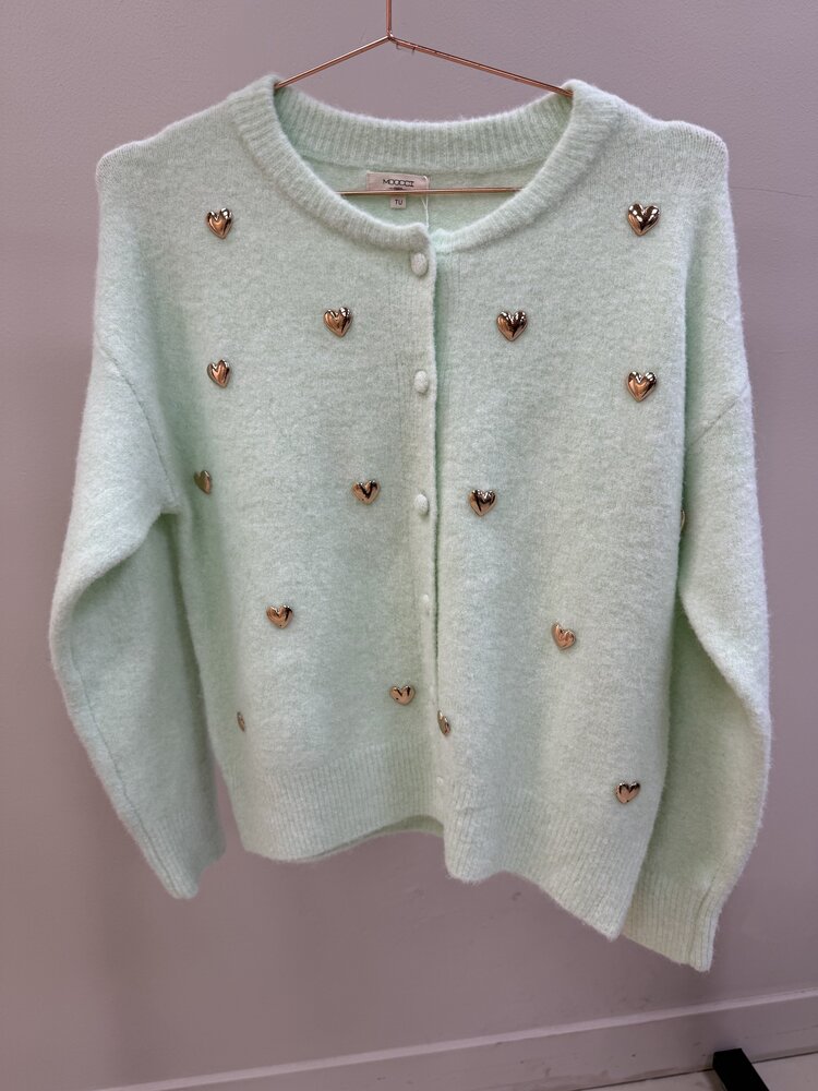 DAMES VEST HARTJE MINT