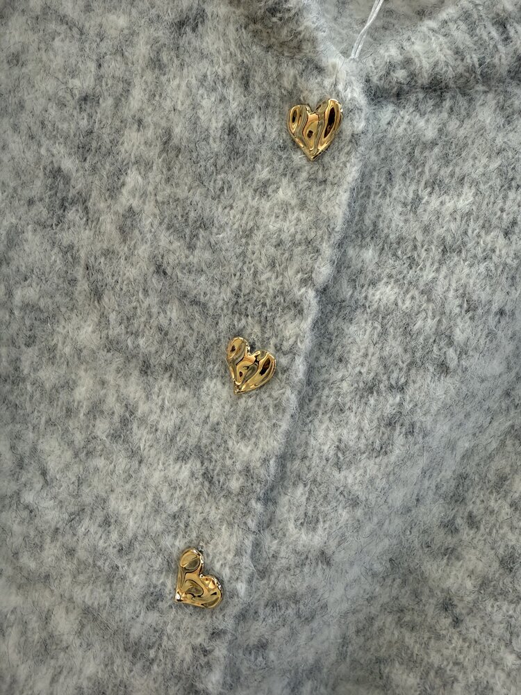 DAMES VEST HARTJE GRIJS