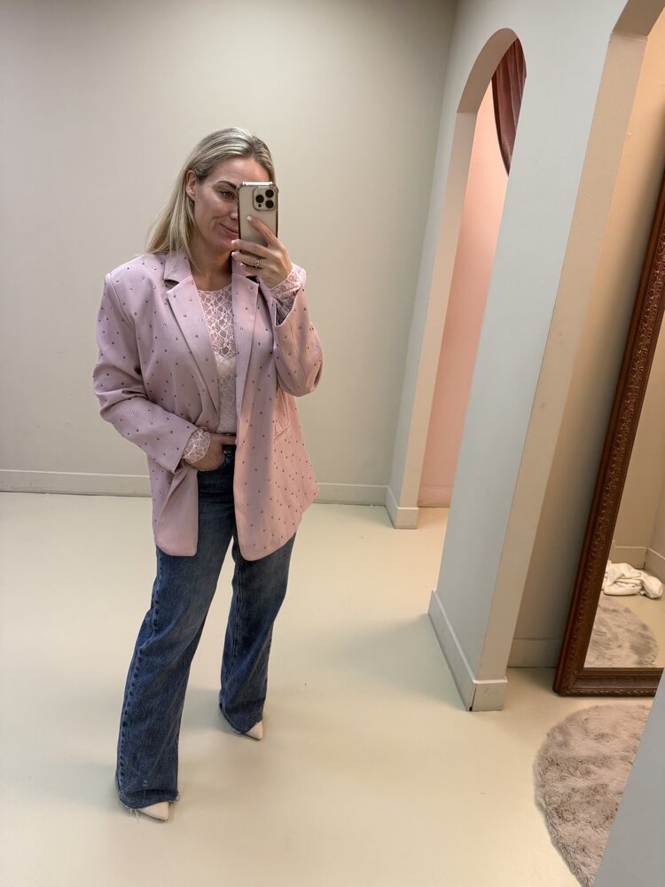 DAMES BLAZER DIAMONDS OUD ROZE