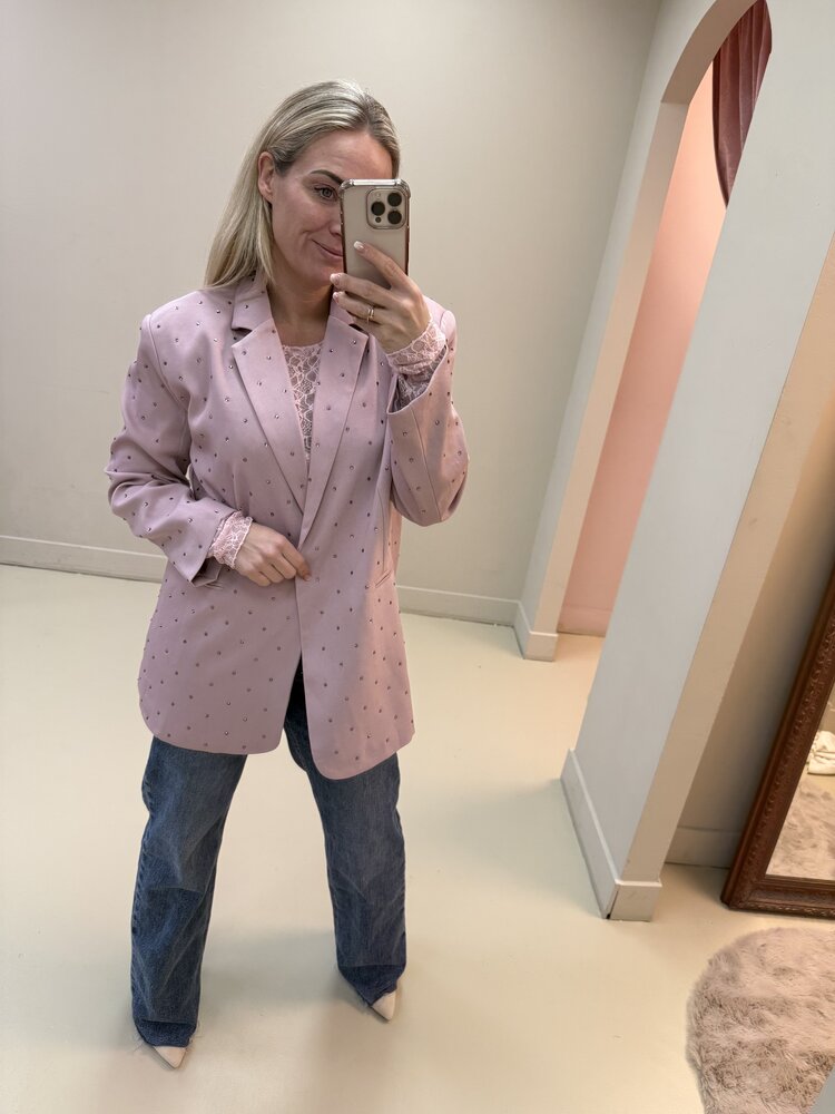 DAMES BLAZER DIAMONDS OUD ROZE