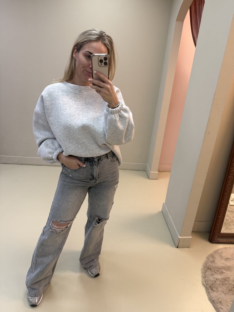 DAMES SWEATER GOOD VIBES GRIJS