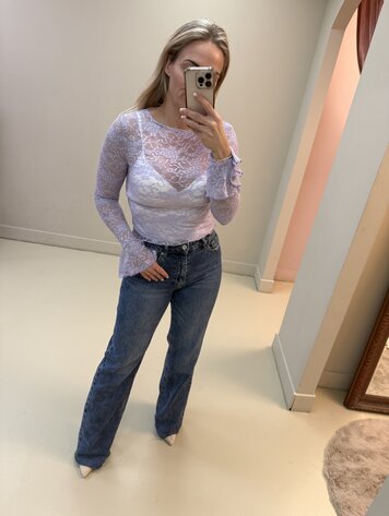 DAMES TOP KANT KLOK MOUW LILA