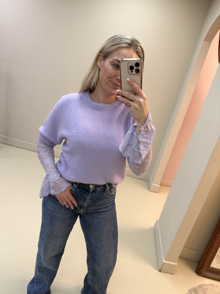 DAMES TOP KANT KLOK MOUW LILA
