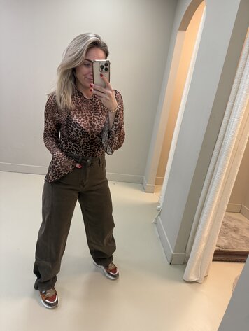 DAMES BALLOON JEANS BRUN