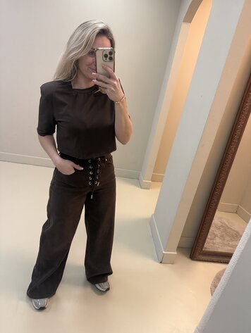 DAMES CROPPED T-SHIRT BRUIN