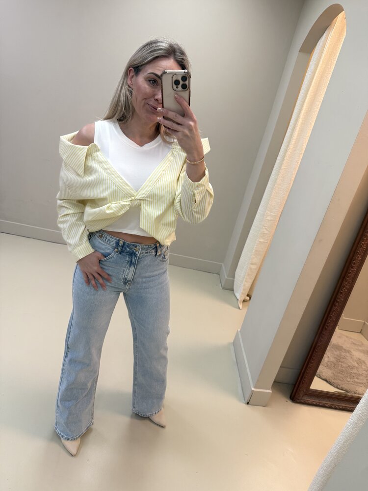 DAMES BLOUSE BUTTER YELLOW