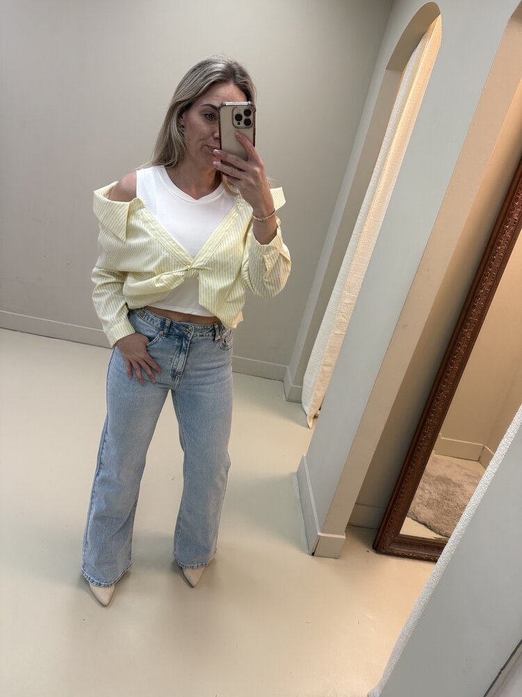 DAMES BLOUSE BUTTER YELLOW
