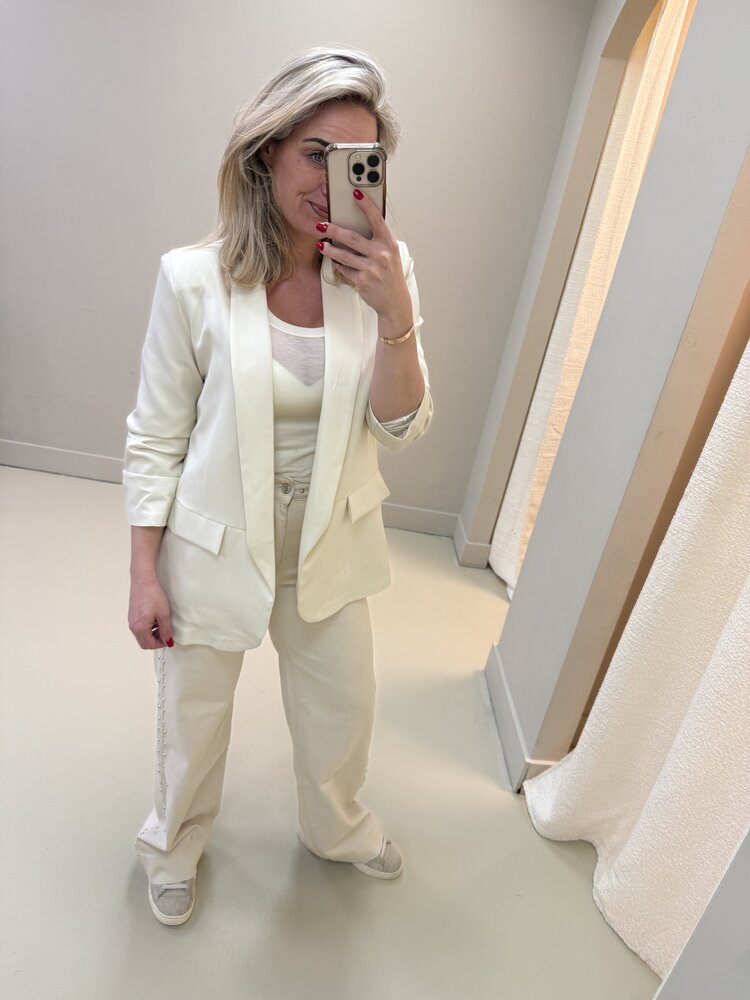 DAMES BLAZER SMOK BEIGE