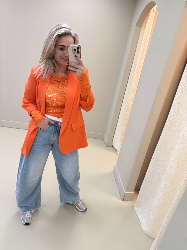 DAMES BLAZER SMOK ORANJE