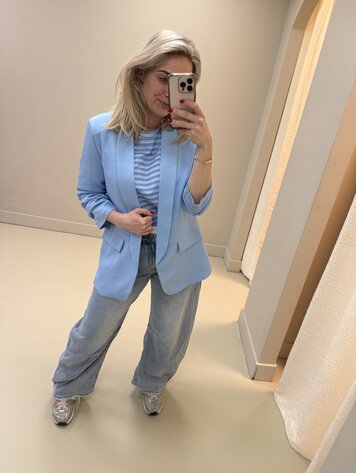 DAMES BLAZER SMOK BLAUW