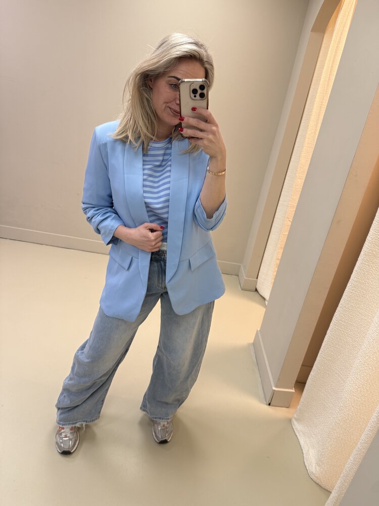 DAMES BLAZER SMOK BLAUW