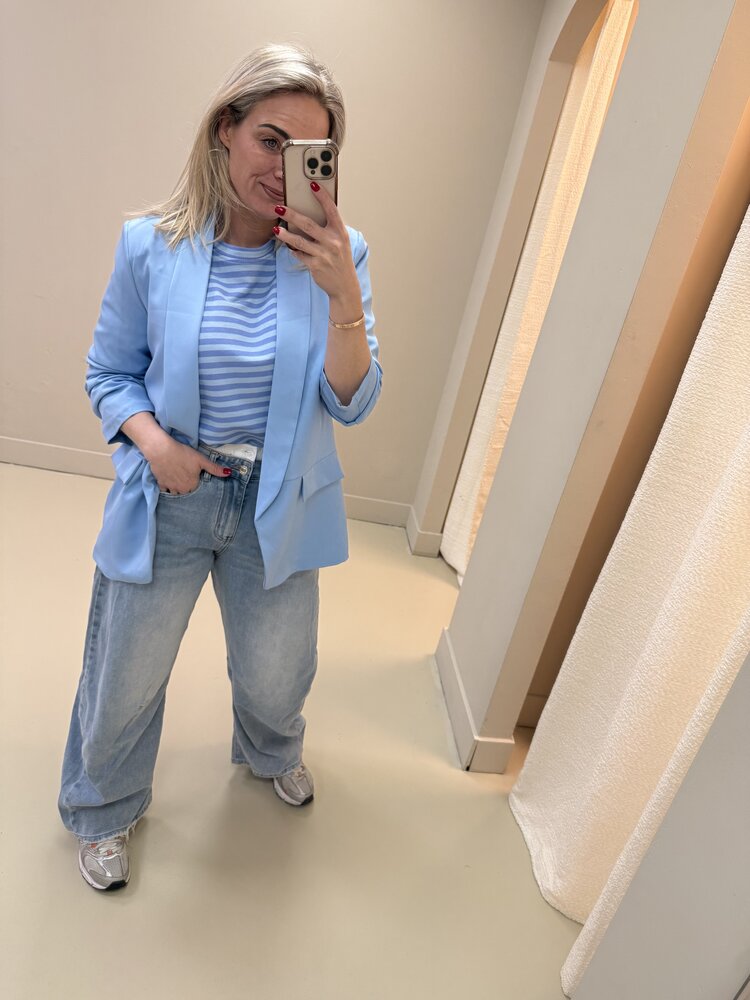 DAMES BLAZER SMOK BLAUW