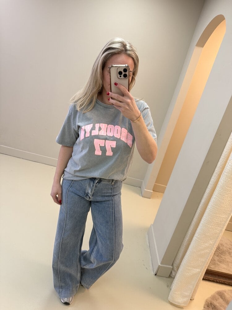DAMES T-SHIRT BROOKLYNN GRIJS
