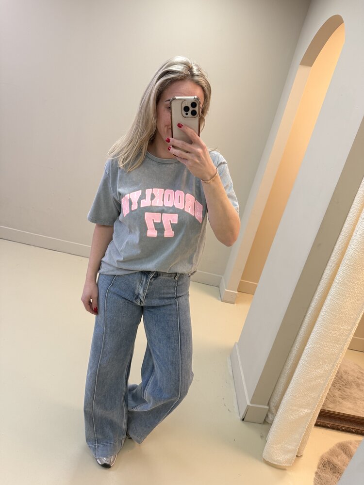 DAMES T-SHIRT BROOKLYNN GRIJS