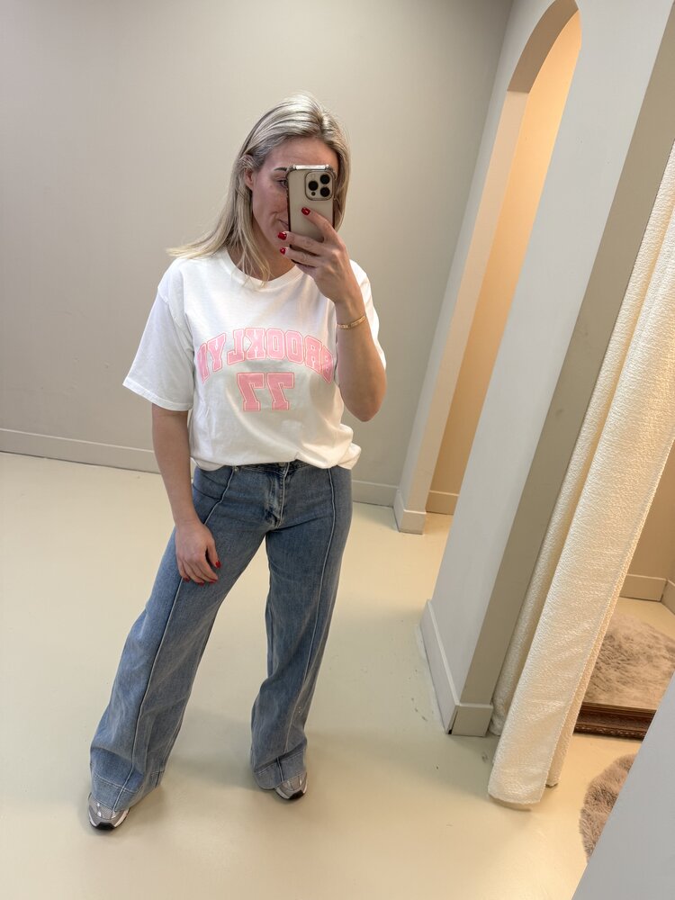 DAMES T-SHIRT BROOKLYNN WIT
