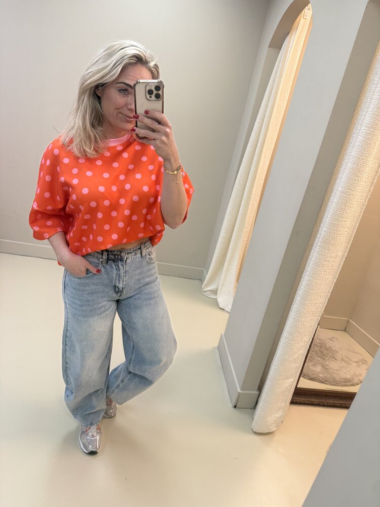 T-SHIRT ORANGE POLKADOT