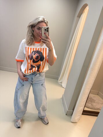 T-SHIRT TECKEL ORANJE