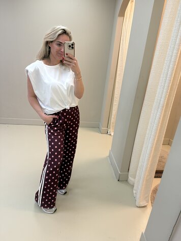 PANTS POLKADOT BORDEAUX ROOD