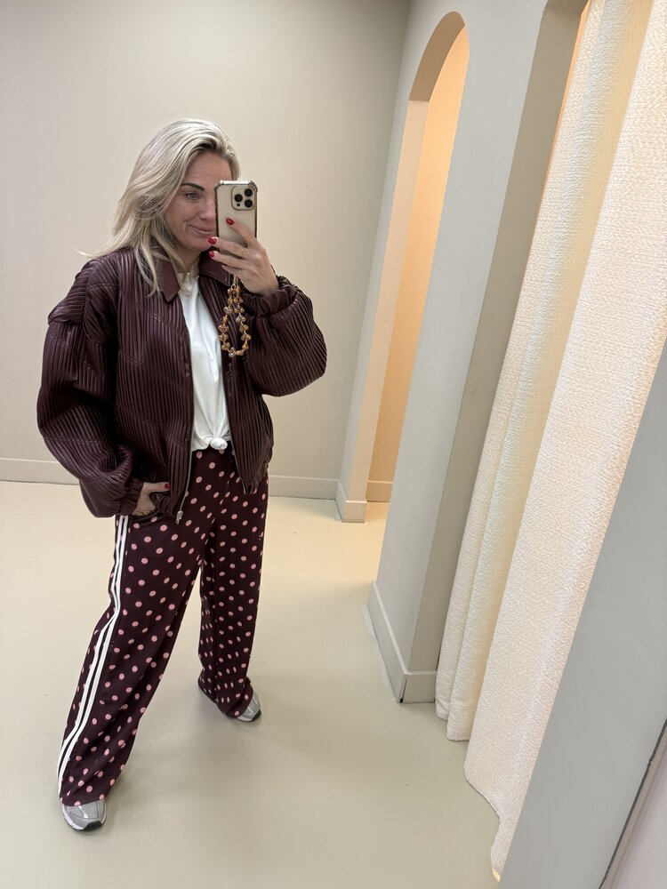 PANTS POLKADOT BORDEAUX ROOD
