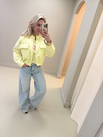 BOMBER JACKET FLOWER YELLOW